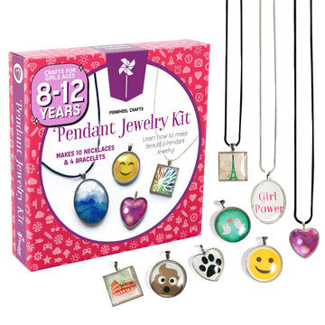 Pinwheel Crafts Pendant Jewelry Making Kit for Girls 8-12+ Years, Necklace and Bracelet Making Kit for Kids - Single Craft to Create Multiple Necklace