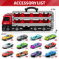Kenthoris 78 inches Transport Truck with 24pcs Die-Cast Cars Toys, Cars Toddler Toys Gifts for 2-7 Years Old Boys & Girls, Blue Modern Truck Toys