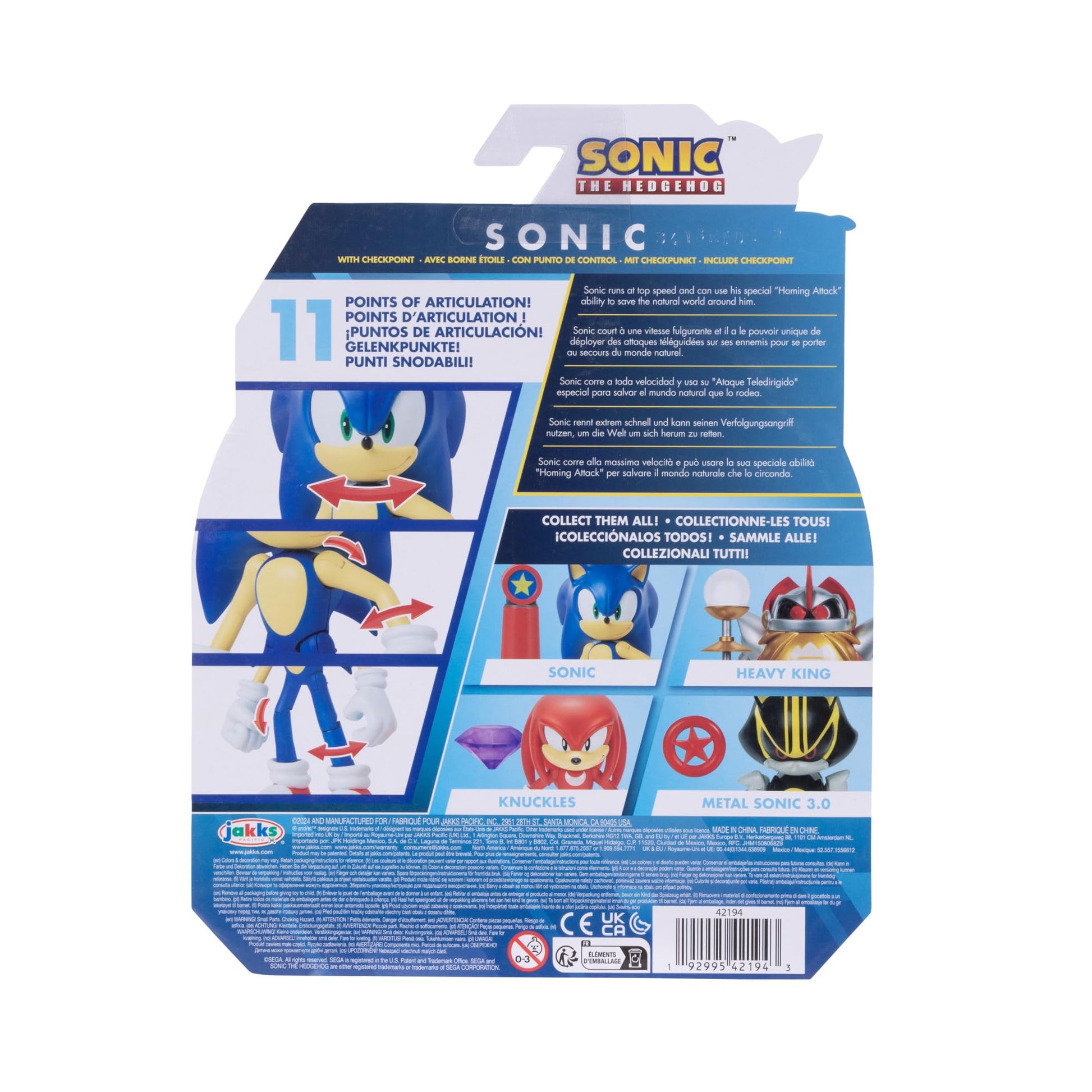 Sonic the Hedgehog 4-inch Sonic Action Figure with Blue Checkpoint Accessory. Ages 3+ (Officially licensed by Sega)