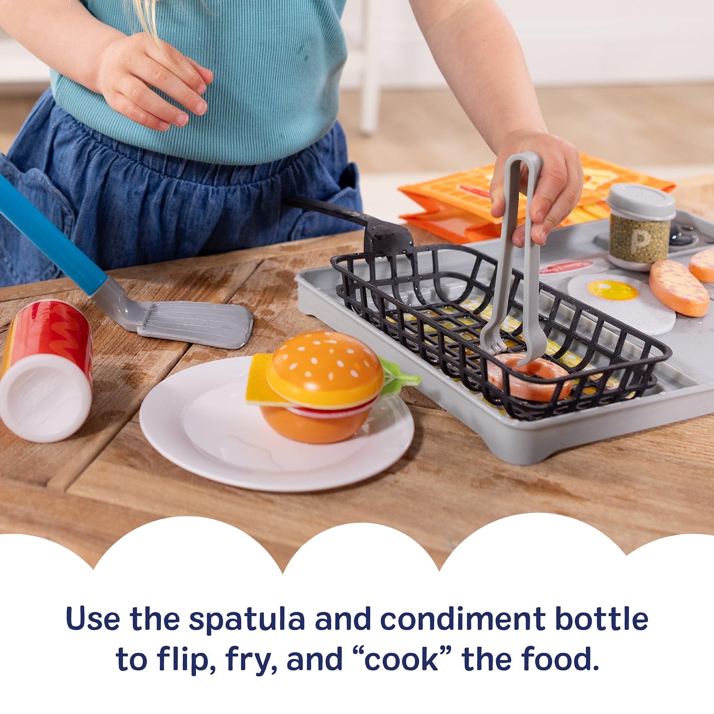 Melissa & Doug Flip & Fry Grill Play Set with Water Wow!® Kids Kitchen Playset with Color Changing Play Food, Preschool Toys for Girls & Boys Ages 3+