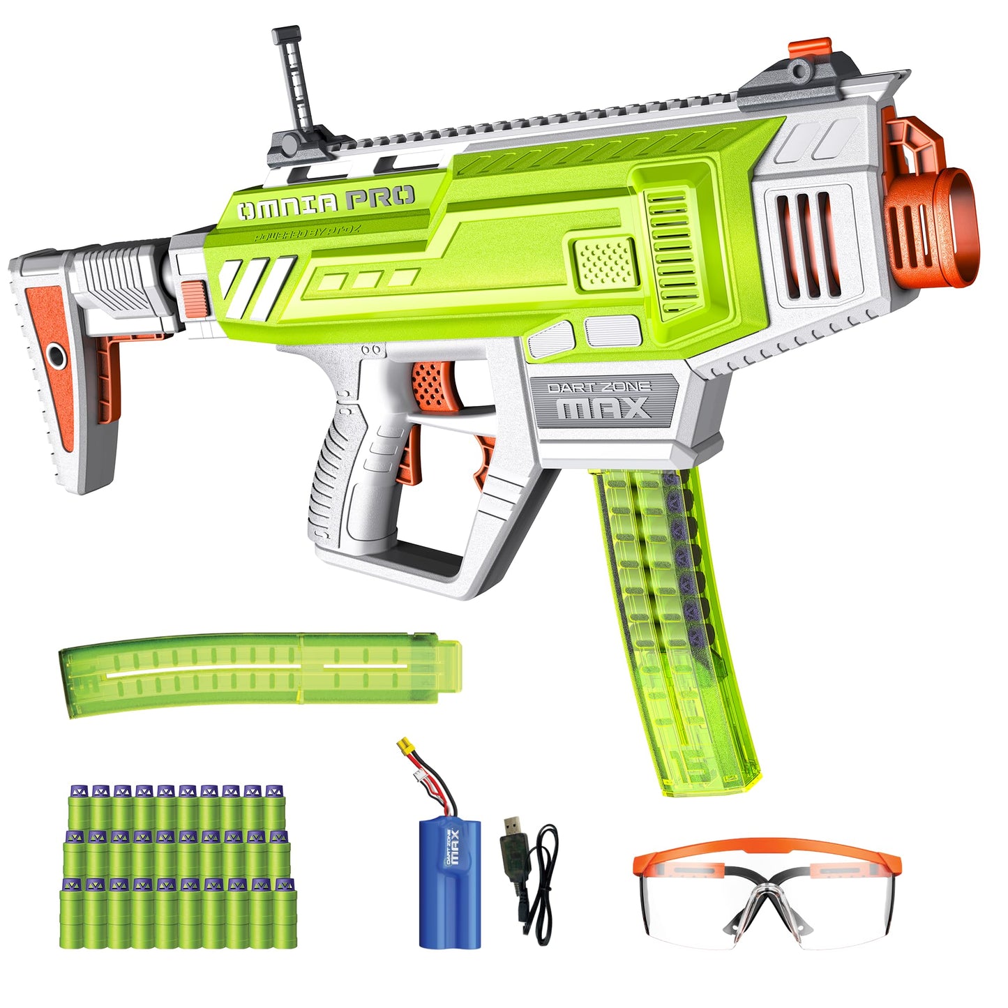 Dart Zone Max Omnia Pro Gen 3 Foam Dart Blaster-150 FPS Full Auto Foam Dart Blaster for Adults-Electric Foam Blaster-Elite Blaster for Ages 14+