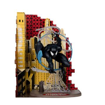 McFarlane Toys Marvel Spider-Man (Symbiote Suit) 1:6th Scale Collectible with Scene & Comic (Based on The Amazing Spider-Man #300)