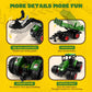 Uarzt Remote Control Tractor Toy with Trailer | Metal Front & Front Loader Farm Vehicle Set with Lights & 8-Wheel Design, RC Tractor Truck for Boys