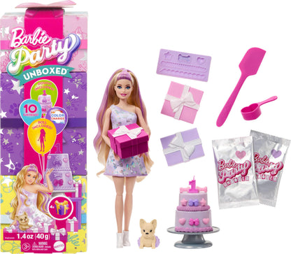 Barbie, Mattel Surprise Pet Party Doll with 1 Pet and 10 Accessories, (Cannot Choose Model)