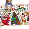 MYFEST Christmas Coloring Tablecloth 30x72 inches, Thick and Jumbo Christmas Coloring Poster for DIY Painting Activities or Developmental Games, Paper