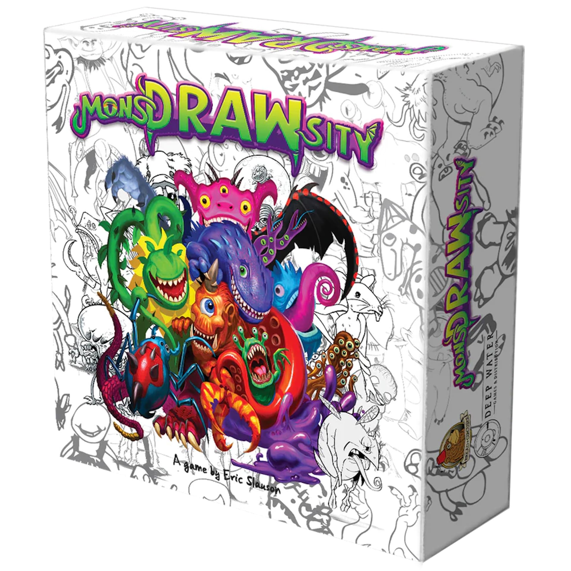 MonsDRAWsity The Board Game Deluxe Edition: Core Game, Robots, and Cute Creatures Expansions (3 Items)