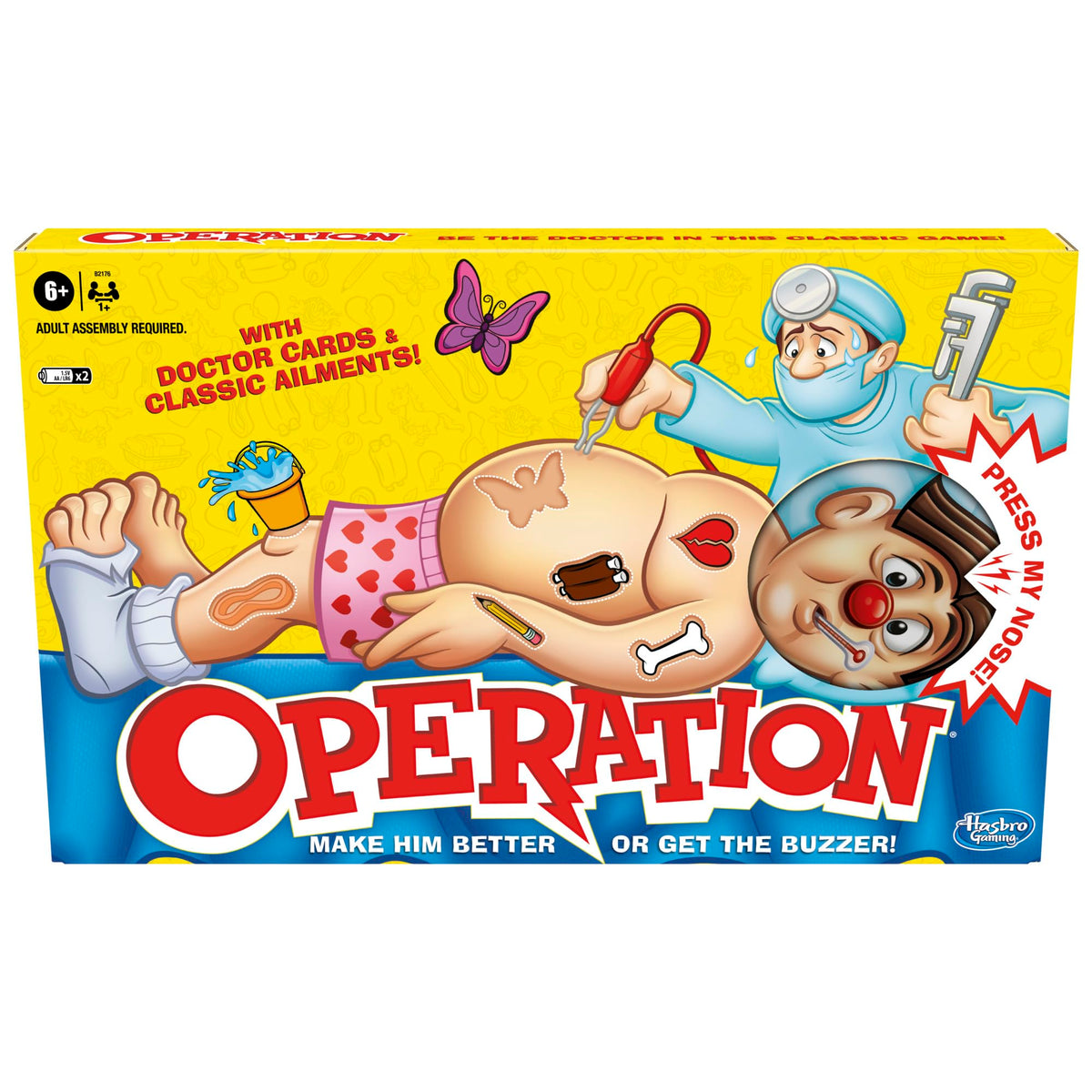 Hasbro Gaming Operation Electronic Board Game with Doctor Cards and Funny Ailments, Kids Games, 1+ Players, Funny Board Game for Children Ages 6+