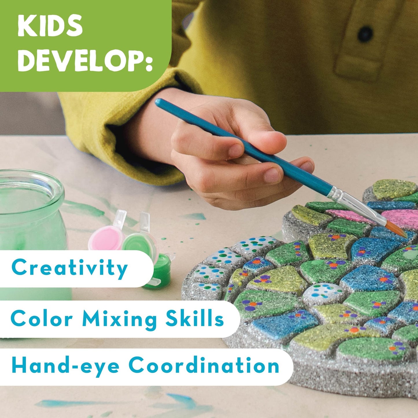 MindWare Paint Your Own Stepping Stone: Bunny - Easter Gift for 8 Year Olds & Up