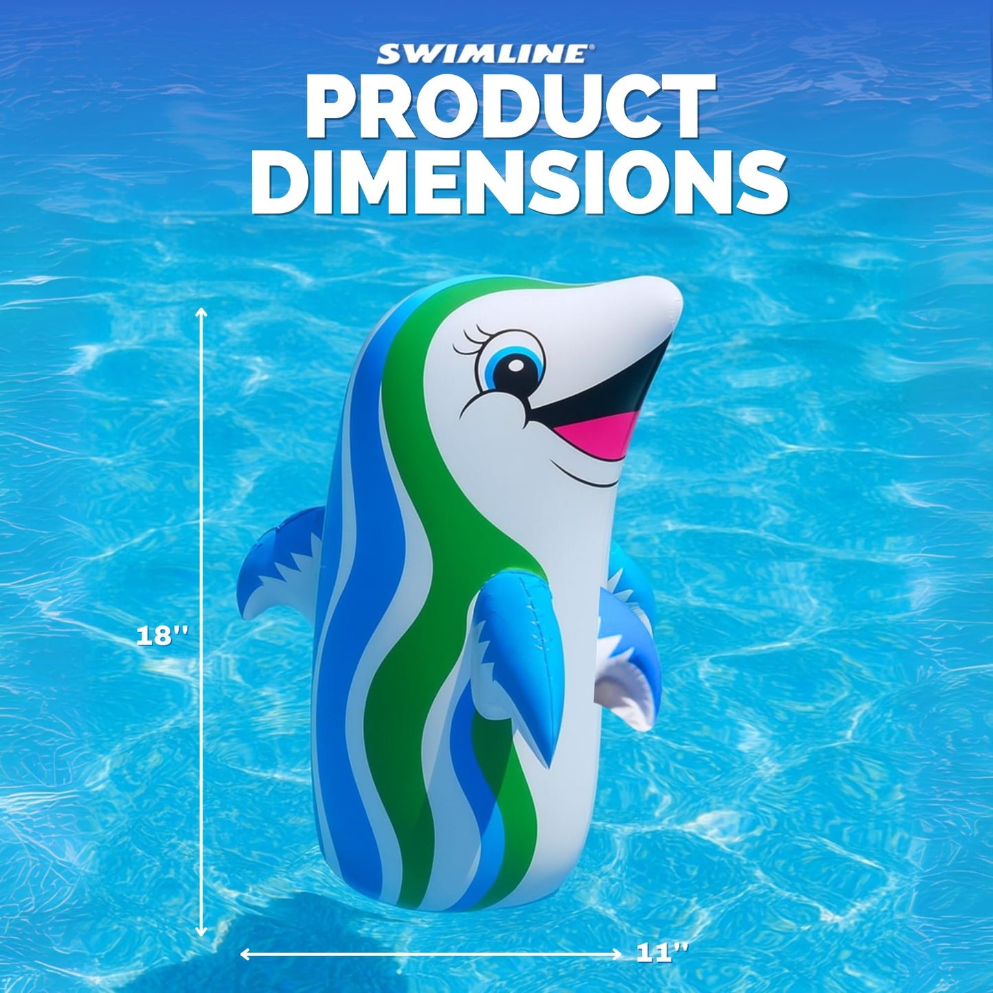 SWIMLINE | Inflatable Dancing Dolphin Bop Bag Punching Toy | 18"