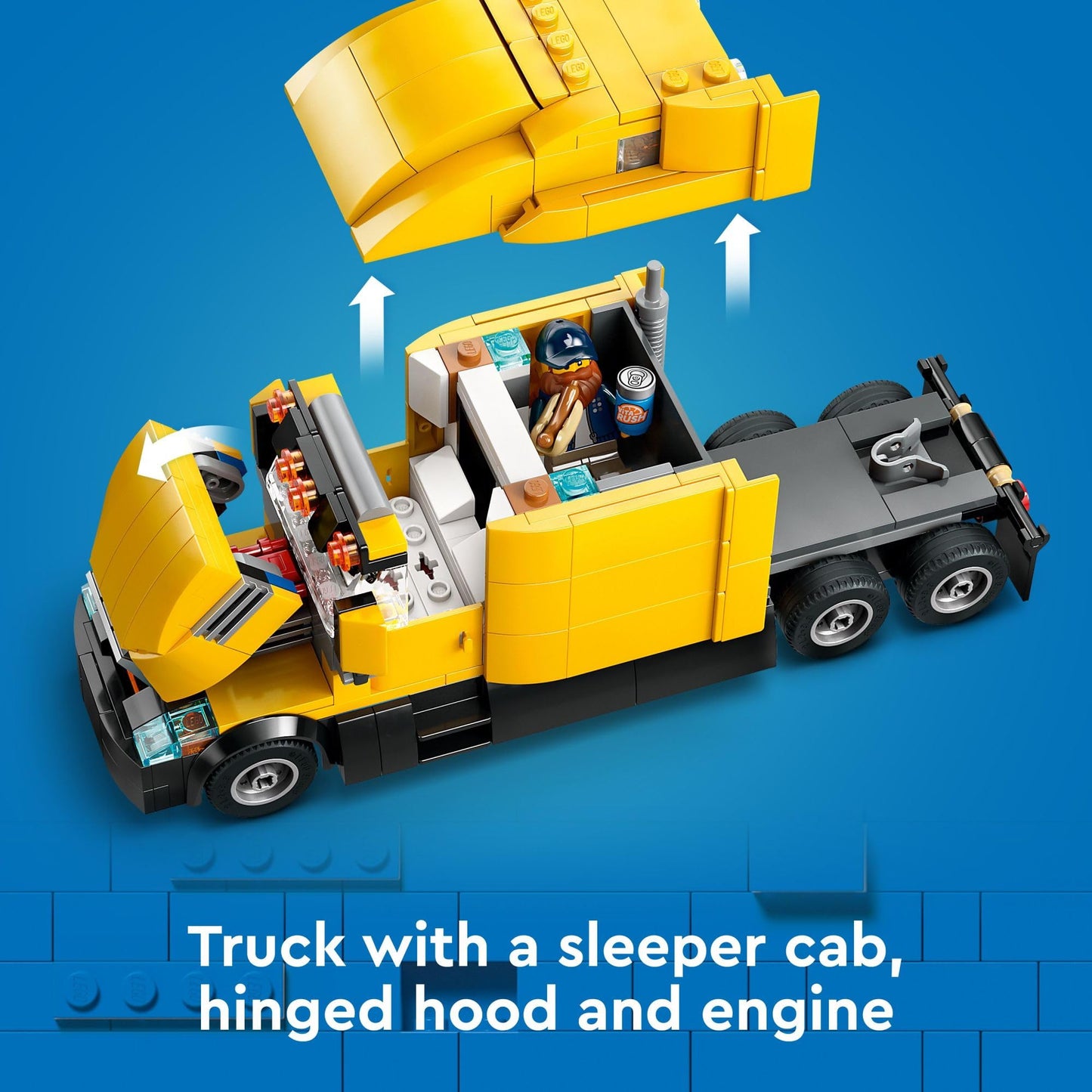 LEGO City Yellow Delivery Truck Toy - Semi Truck Building Toy for Boys & Girls, Ages 8+ Years - Gift for Birthdays - Pretend Play W/ 3 Minifigures