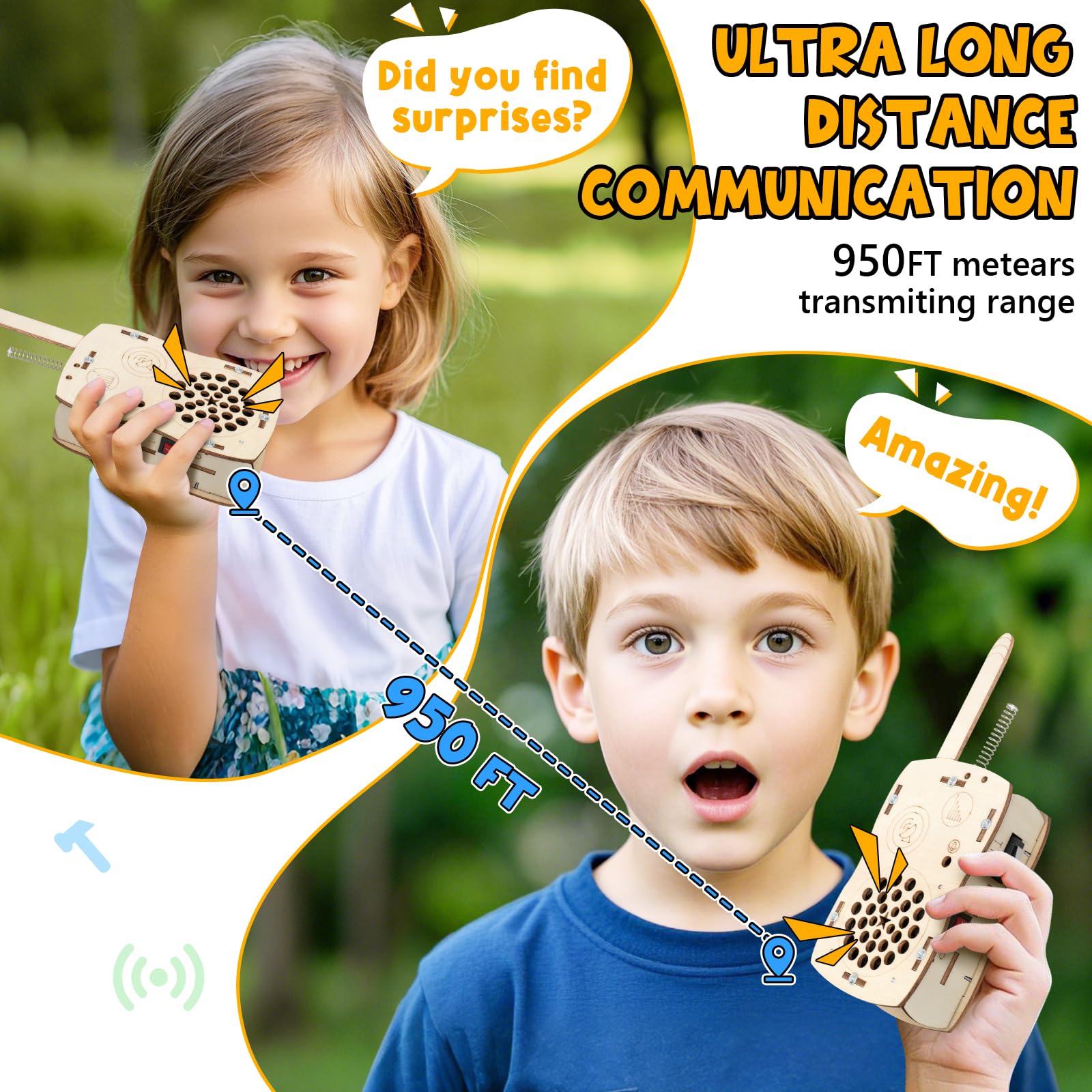Stem Projects Walkie Talkies Toys for Boys Age 8-12 12-14 Science Kit Building Own DIY Electronics Kit for Kids Science Experiments Kid 9-12 Boy Toys