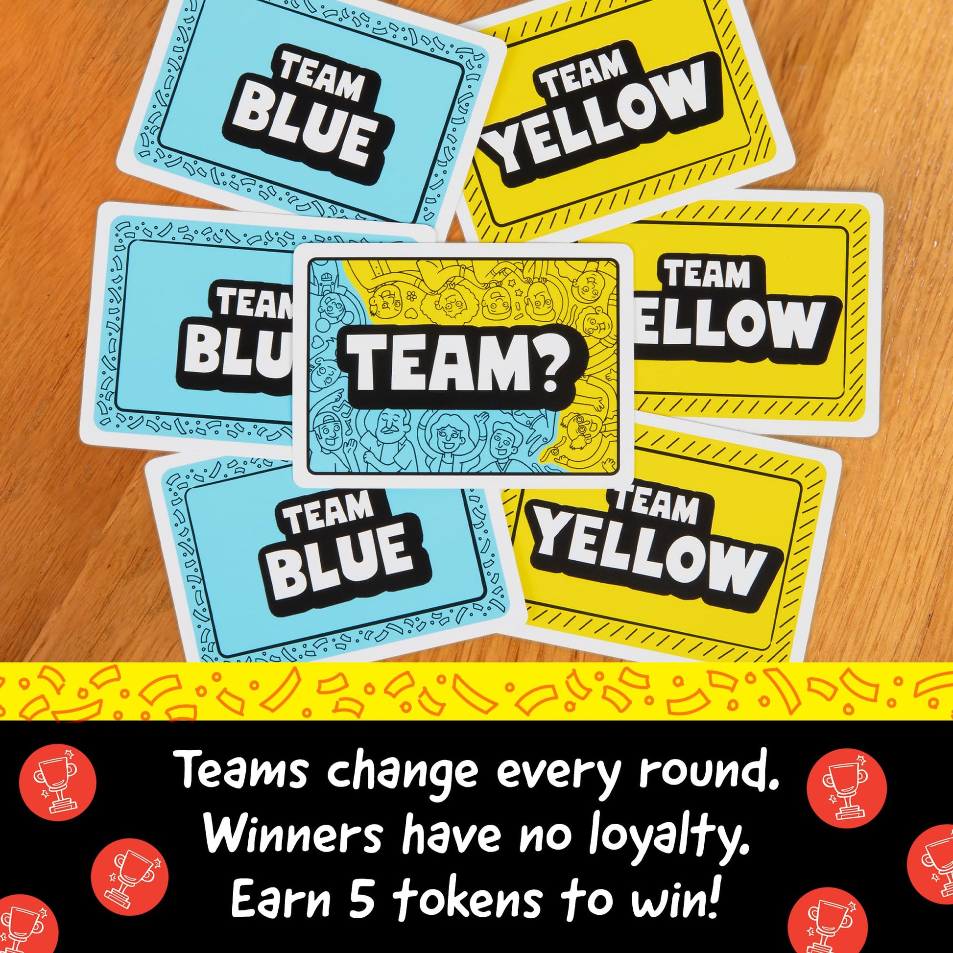 Exploding Kittens No Loyalty - Win Challenges, Switch Teams, Repeat - Chaotic Party Game for Large Groups, and Holidays - 4-20 Players Ages 7+