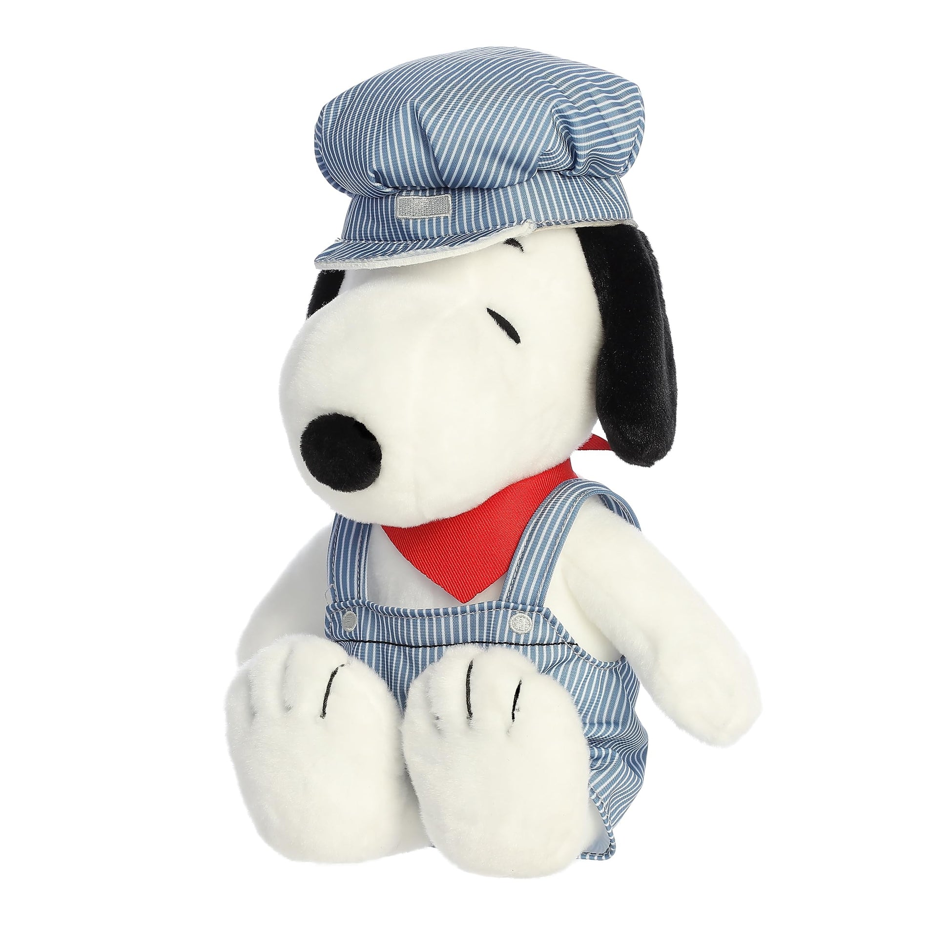 Aurora® Adorable Peanuts® Train Engineer Snoopy™ Stuffed Animal - Officially Licensed Toys for All Snoopy Fans - Nostalgic Gift for Adults