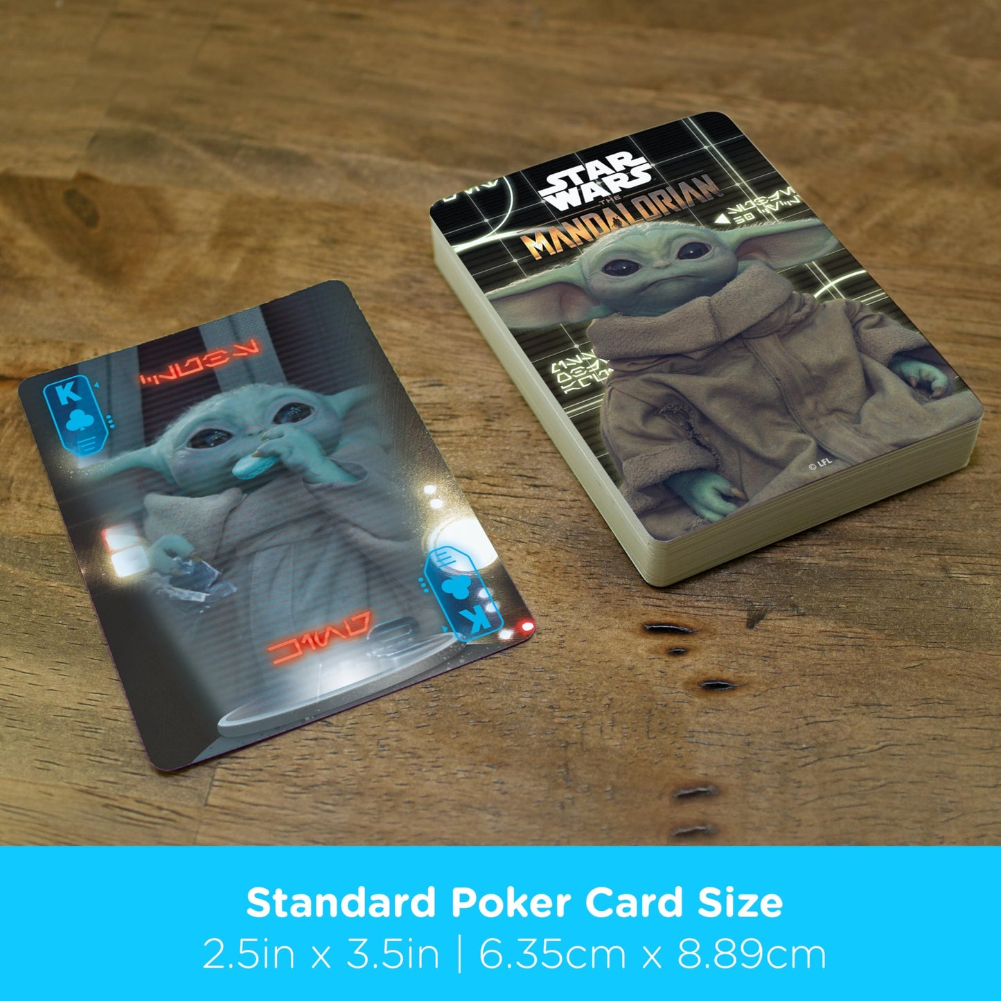 Aquarius The Mandolorian Grogu Playing Cards - 'Baby Yoda' Themed Deck of Cards for Your Favorite Card Games - Officially Licensed Star Wars