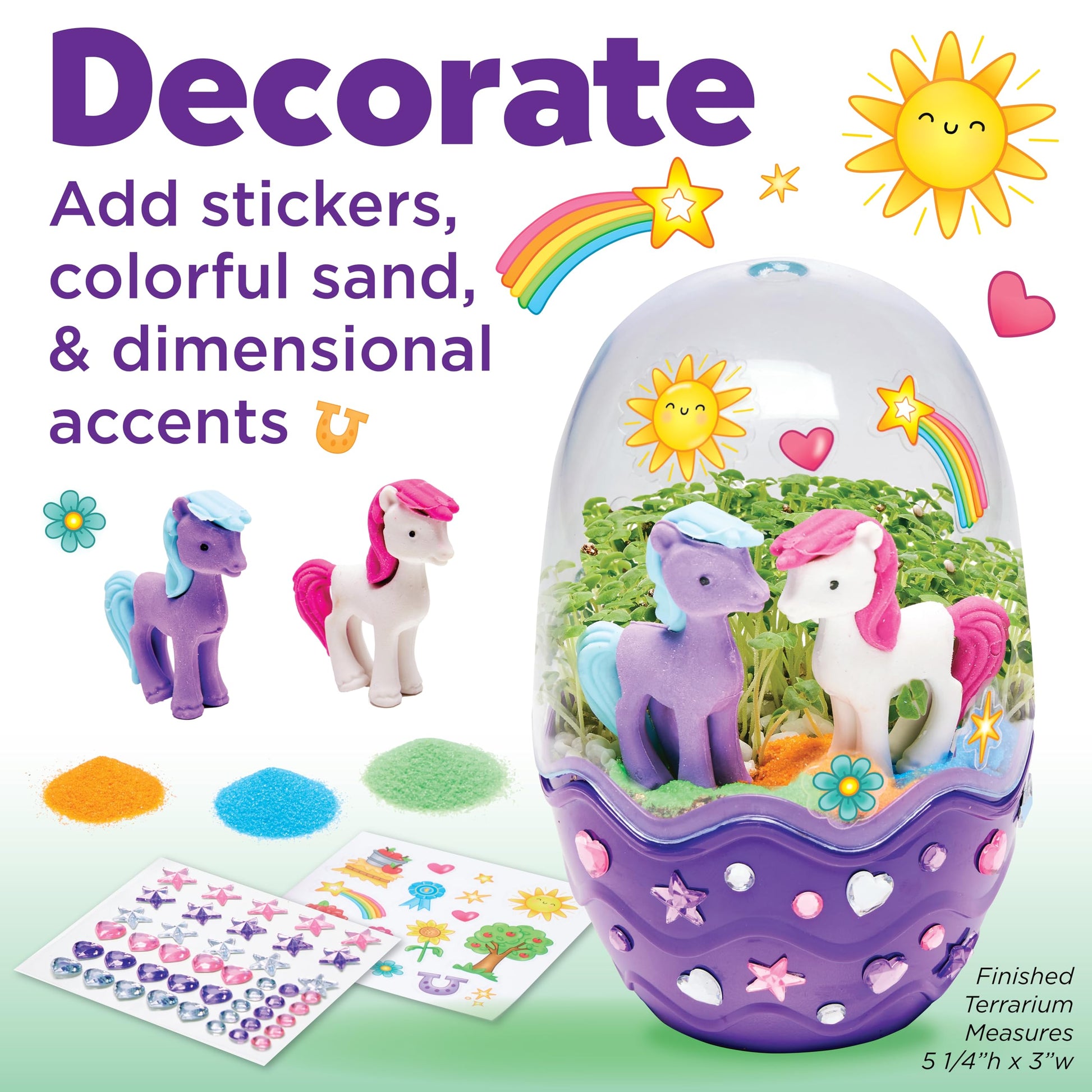 Creativity for Kids Mini Garden: Pony Terrarium Kit | Summer Crafts for Kids | Horse Gifts for Girls, Crafts for Kids and Girl Toys & Birthday Gift