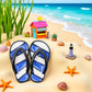 Blue 1/12 Miniature Beach Flip Flops Dollhouse Decoration Accessories, Dollhouse Decor, Dollhouse Accessories, Ornamental