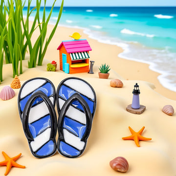 Blue 1/12 Miniature Beach Flip Flops Dollhouse Decoration Accessories, Dollhouse Decor, Dollhouse Accessories, Ornamental