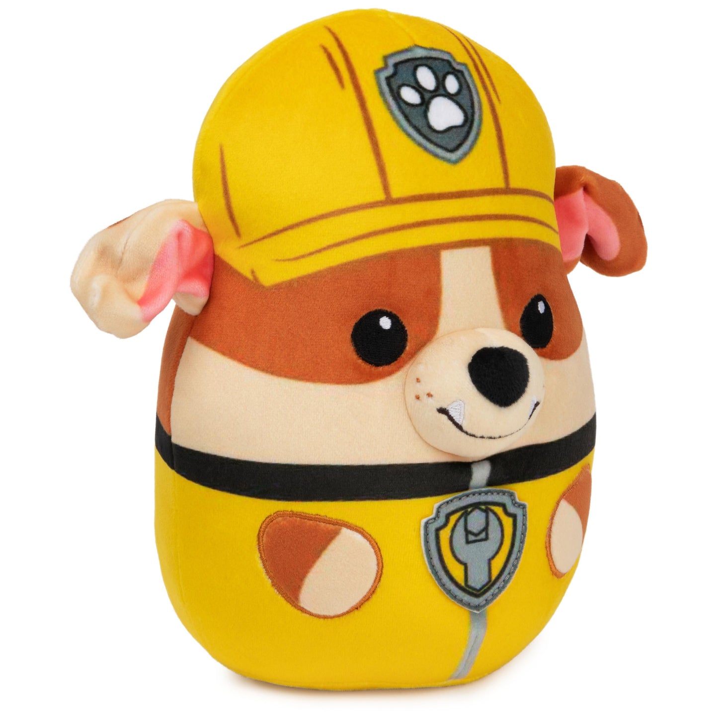 PAW Patrol Rubble Squish Plush, Official Toy from The Hit Cartoon, Squishy Stuffed Animal for Ages 1 and Up, 8”