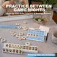 Solo Mahjong Board Blue, American Mahjong Charleston Training Tool with R-L-O Passing Guide and Handle, Mah Jongg Practice Board for Beginners