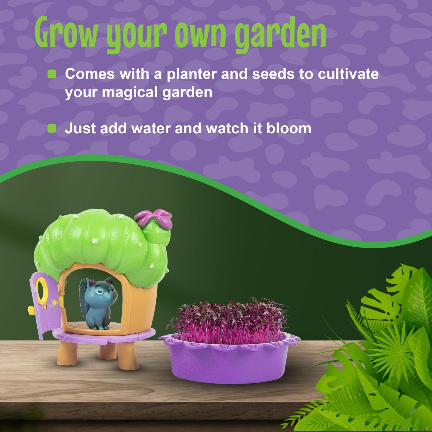 My Fairy Garden Nettles’ Nook Mini Terrarium- Tiny Garden with Shadow Fairy & Cat Doll - Grow Your Own Mini Garden Kit - Educational Playset