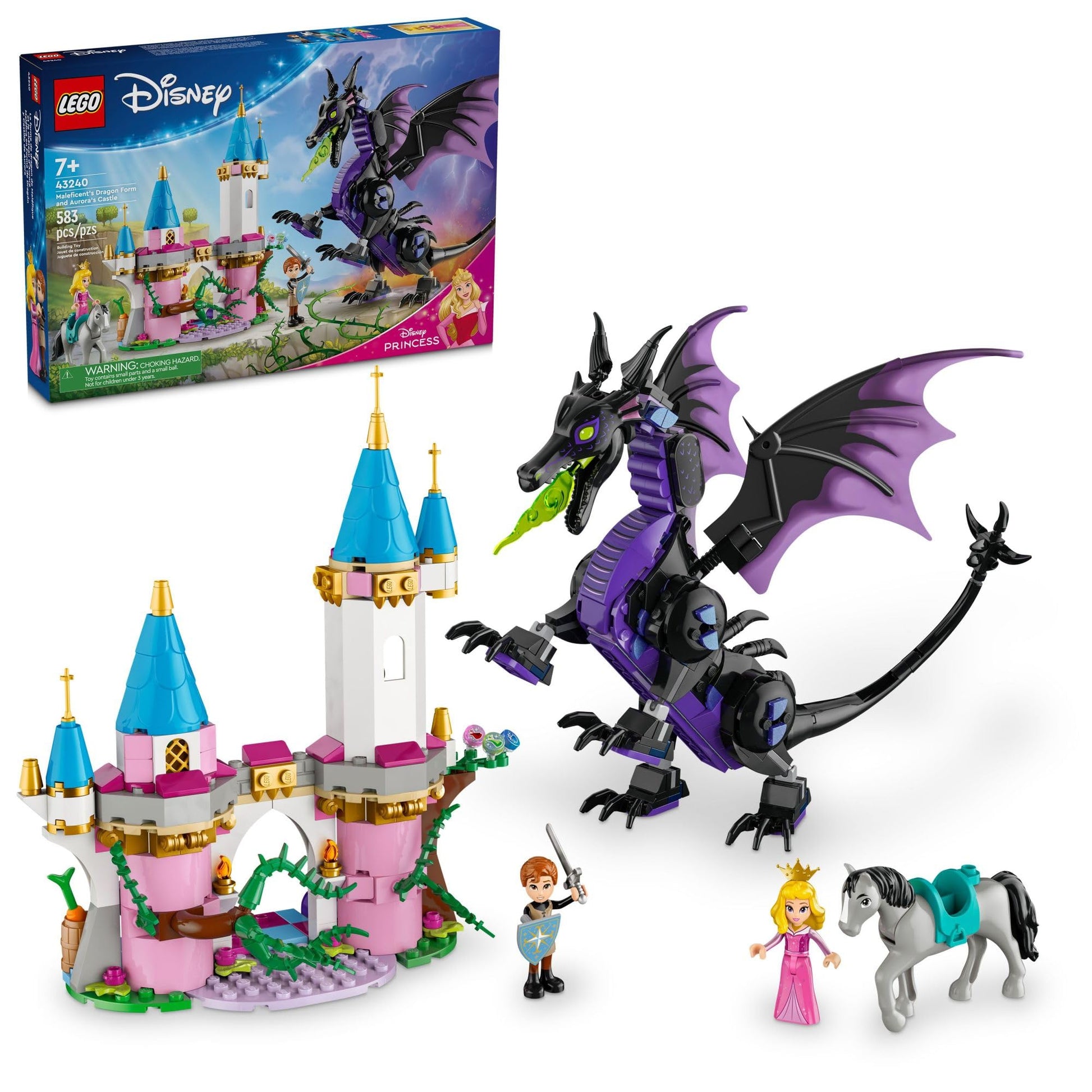 LEGO Disney Princess Maleficent’s Dragon Form Building Set for Kids and Sleeping Beauty Fans, Disney Princess Figure, Castle Toy, Fun Gift Idea