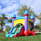 HeroKiddo 14x18 Jelly Bean Commercial Inflatable Bouncer Dual Lane Slide