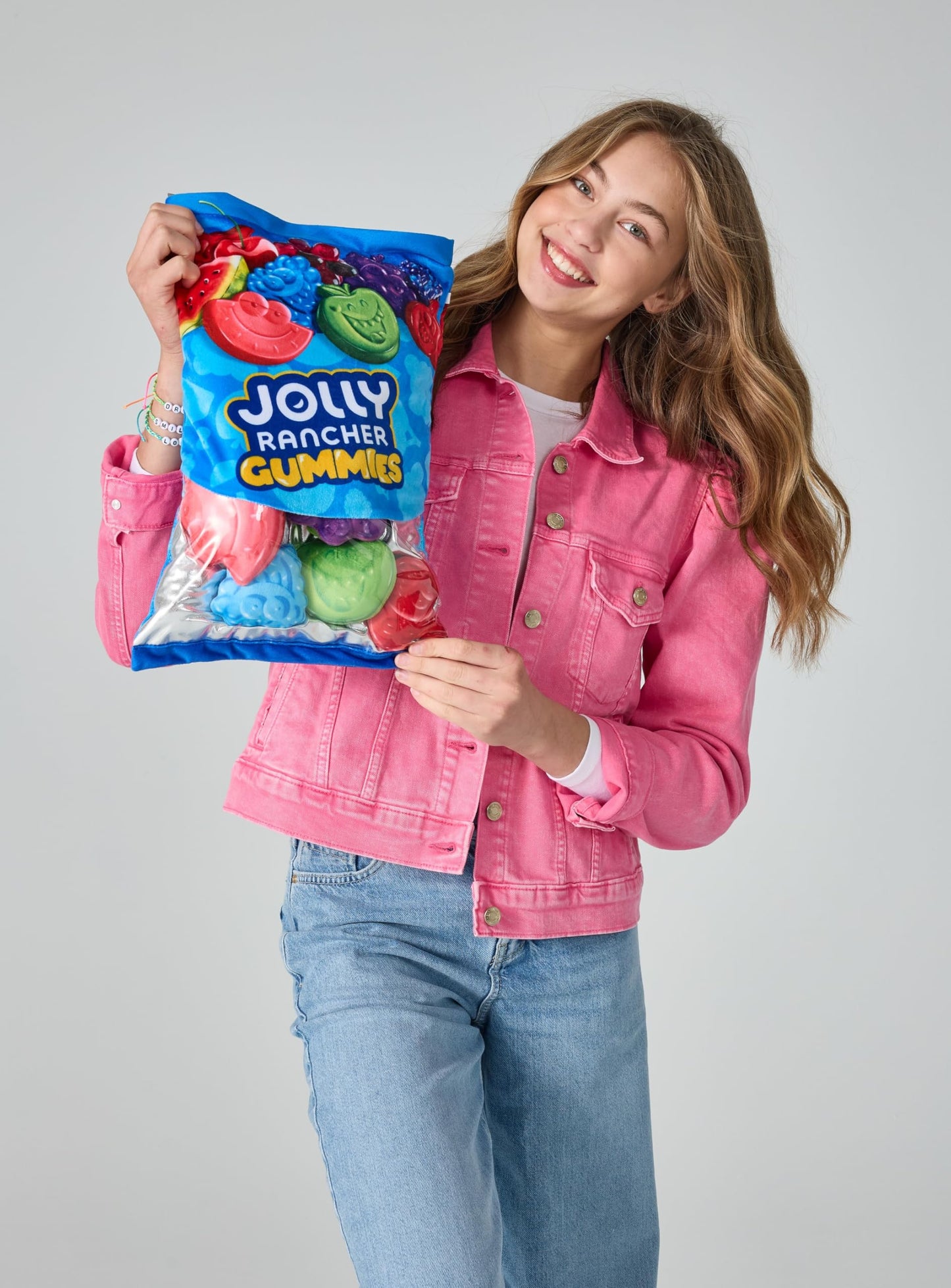 iscream Jolly Rancher Gummies Package 17" x 11" Pillow Set with Mini Shaped Gummy Candy Pillows