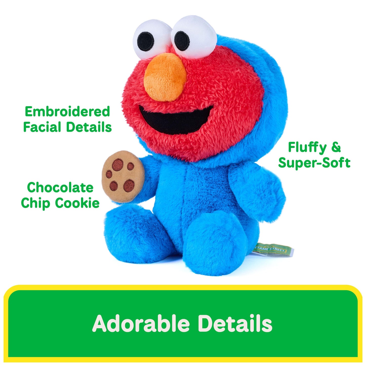 GUND Sesame Street Elmo x Cookie Monster 10-Inch Buddy-Up Plush Toy Ages 1+