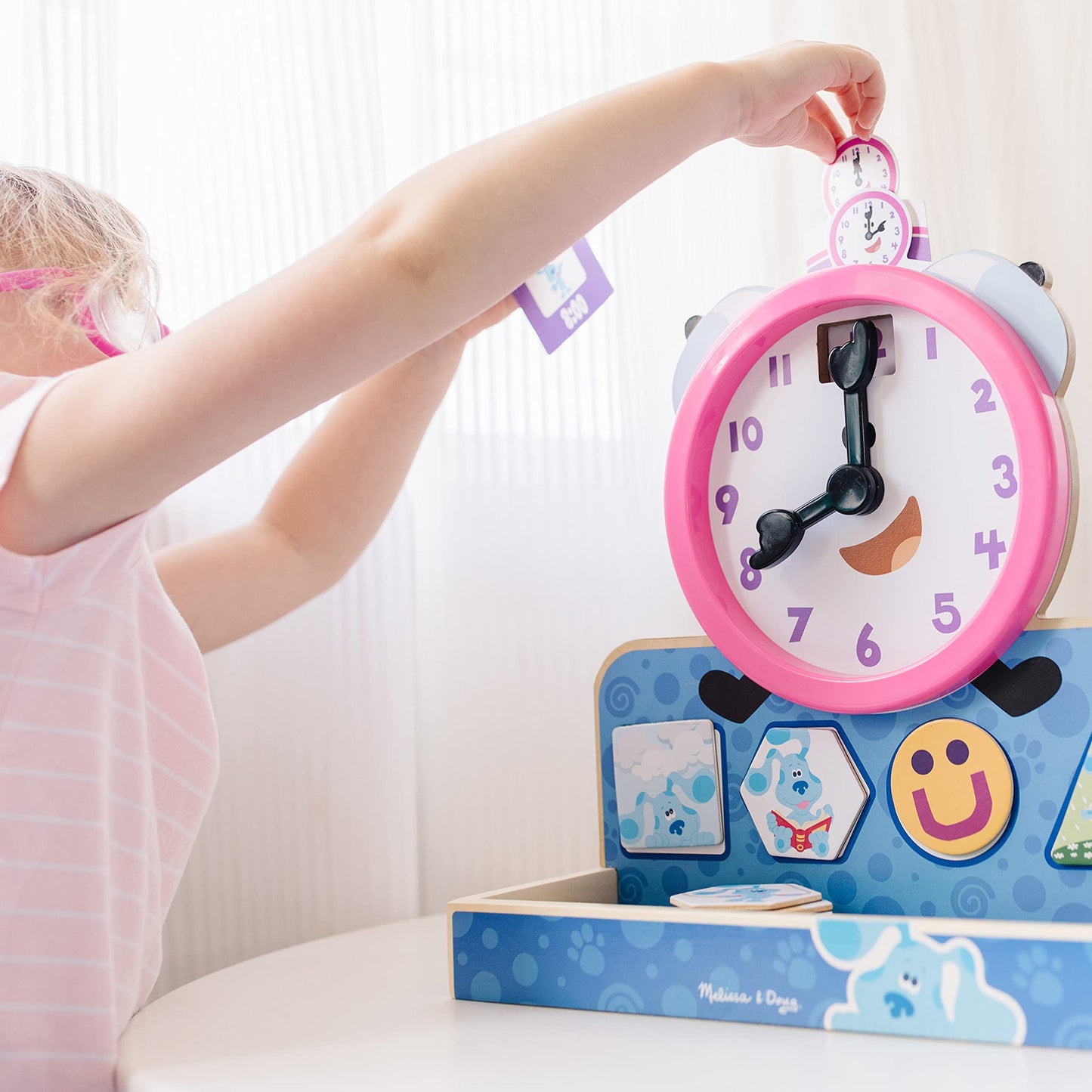 Melissa & Doug Blue's Clues & You! Wooden Tickety Tock Magnetic Clock (31 Pieces)