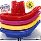 Matty's Toy Stop Plastic Nesting/Stacking Tug Boats (11") Red, Blue, Pink & Yellow Gift Set Bundle, Perfect for Bath, Pool, Beach Etc. - 4 Pack
