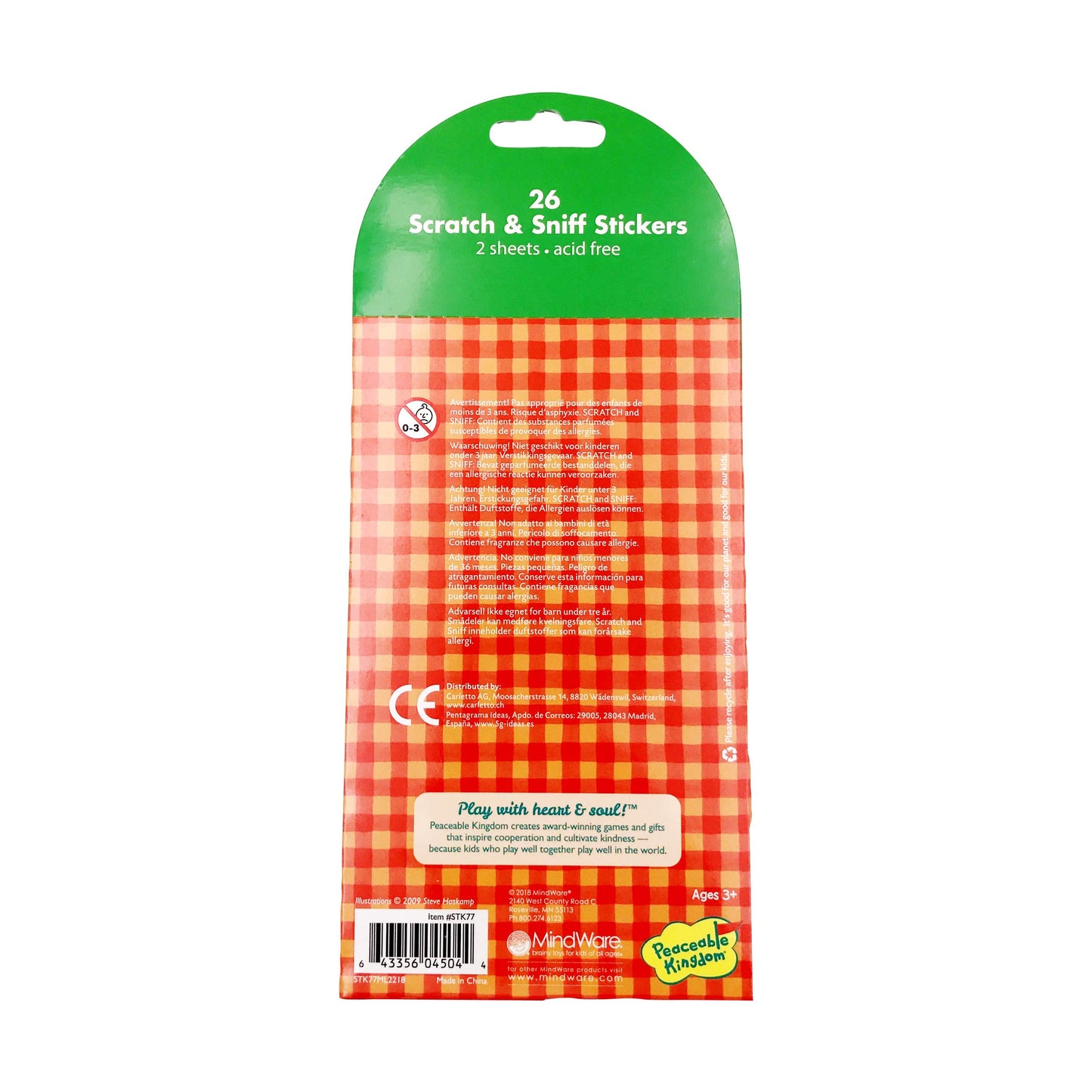 Peaceable Kingdom Scratch and Sniff Pizza Sticker Pack