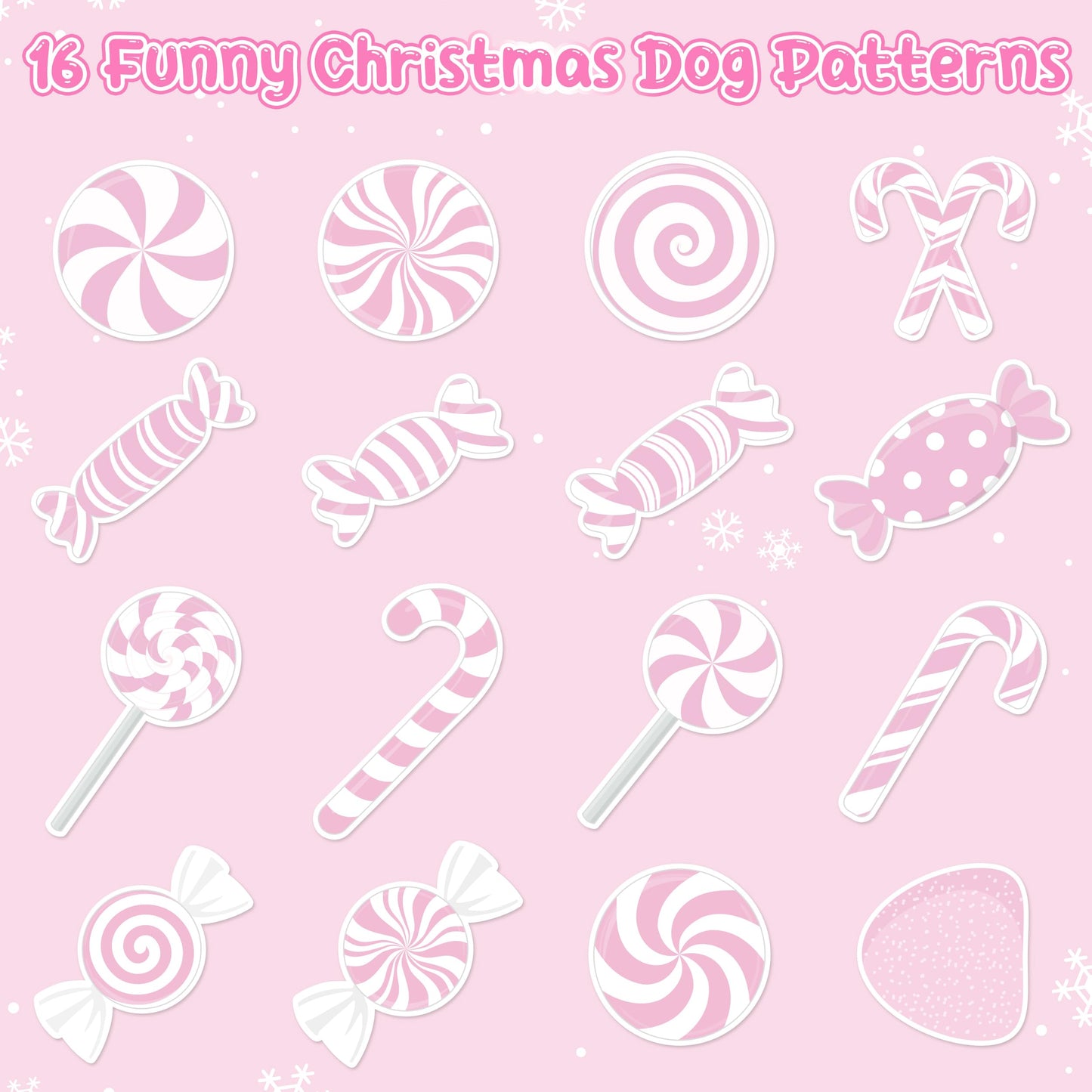 DSjuedui Pink Candy Cane Gumdrop Roll Stickers - 1000Pcs Pink Peppermint Self-Adhesive Decals for Kids, Christmas Joy Candy Theme Stickers for Party