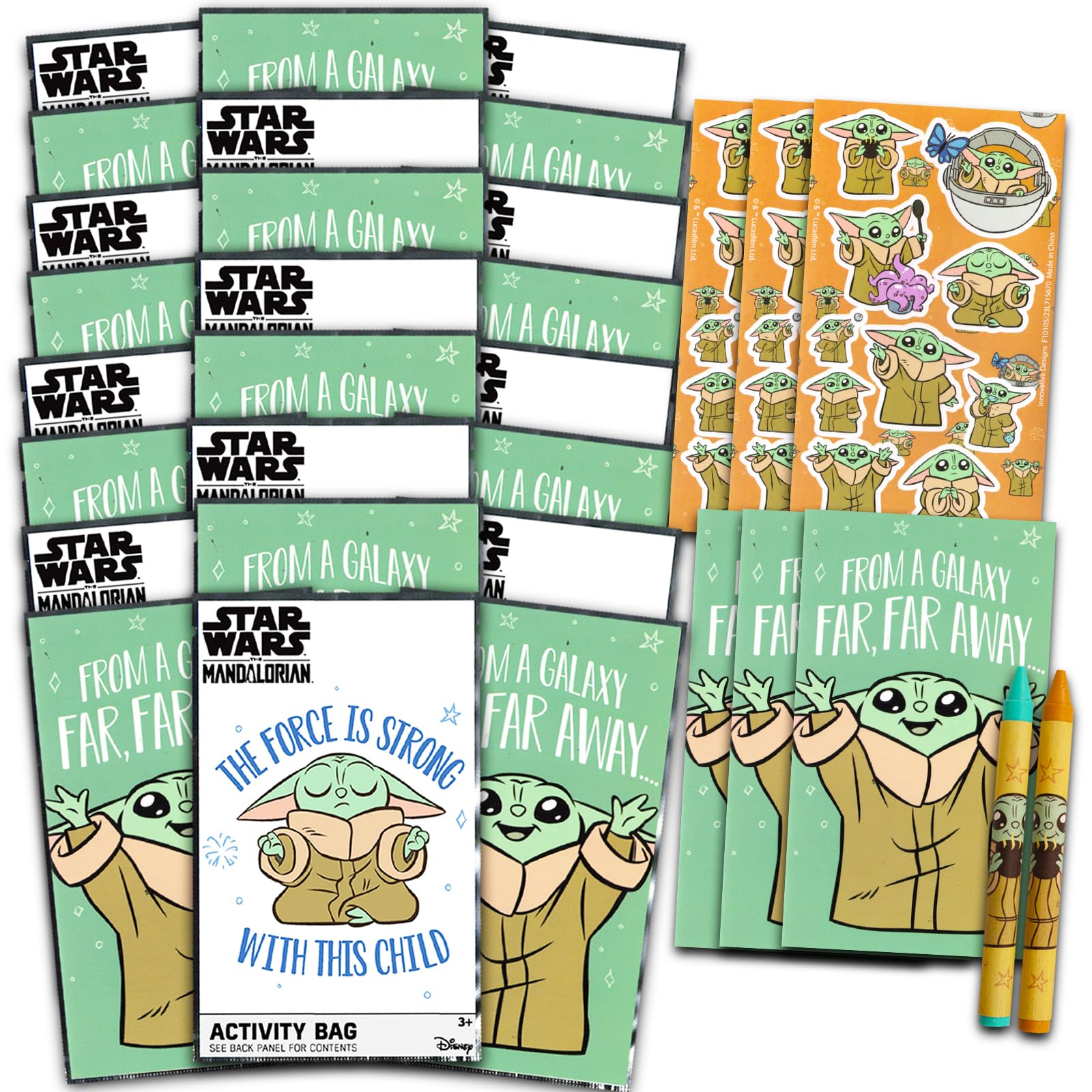 Baby Yoda Party Favors for Kids Bundle - 24 Mini Activity Packs
