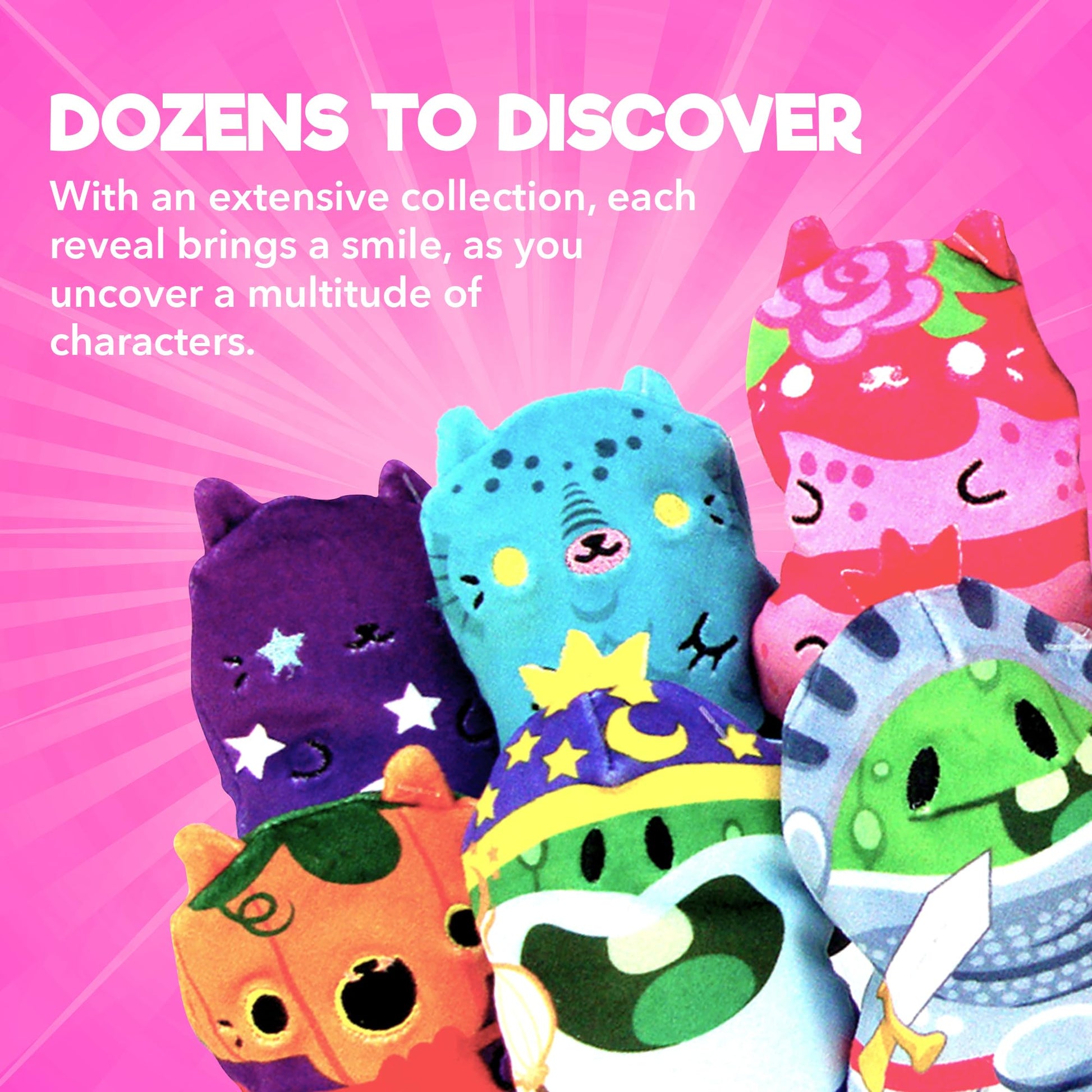 Cats vs Pickles 2pk Mystery Bags Fuchsia Wave Bean Filled Plushies - Stocking Stuffers - Blind Bags for Girls and for Boys - Sensory Friendly Surprise