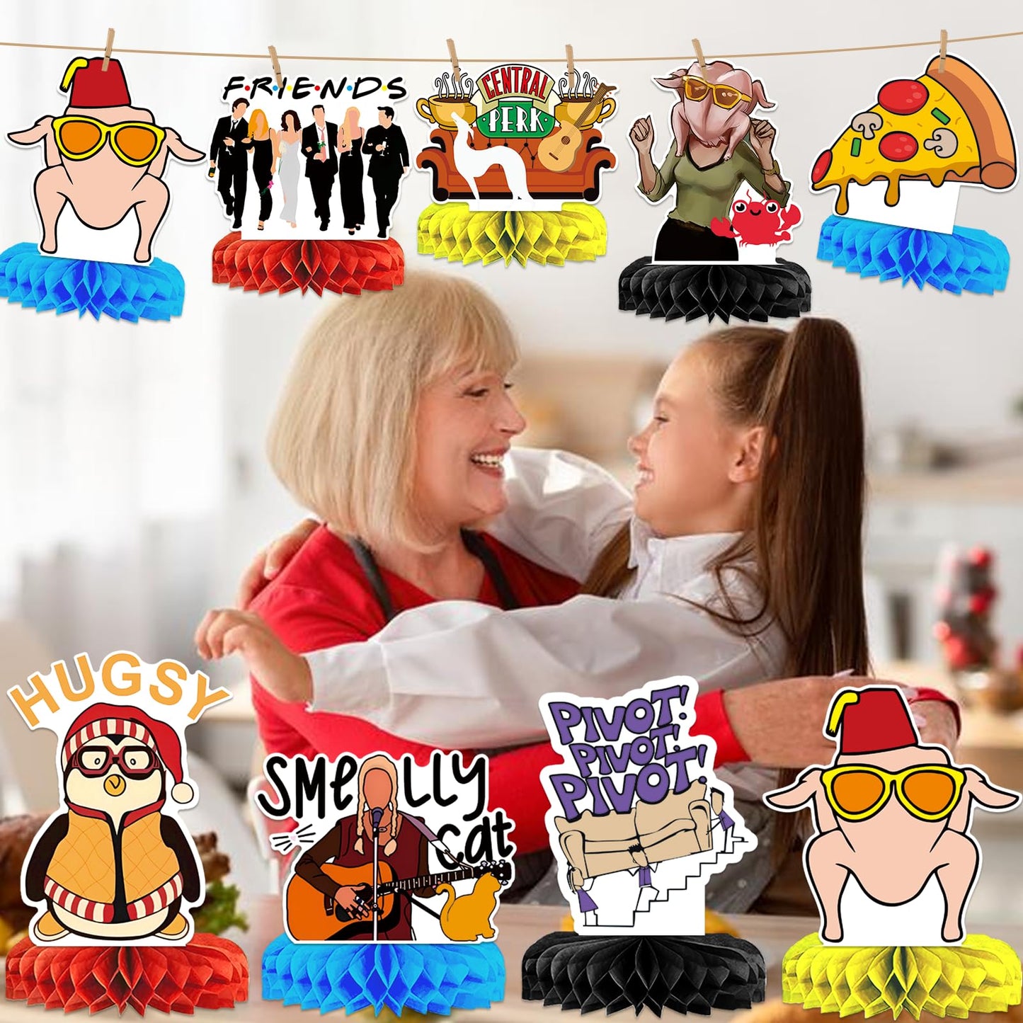 12Pcs Friends Themed Party Decorations Honeycomb Centerpieces Friends Party Decorations Friends TV Show Decorations Friends Bachelorette Party