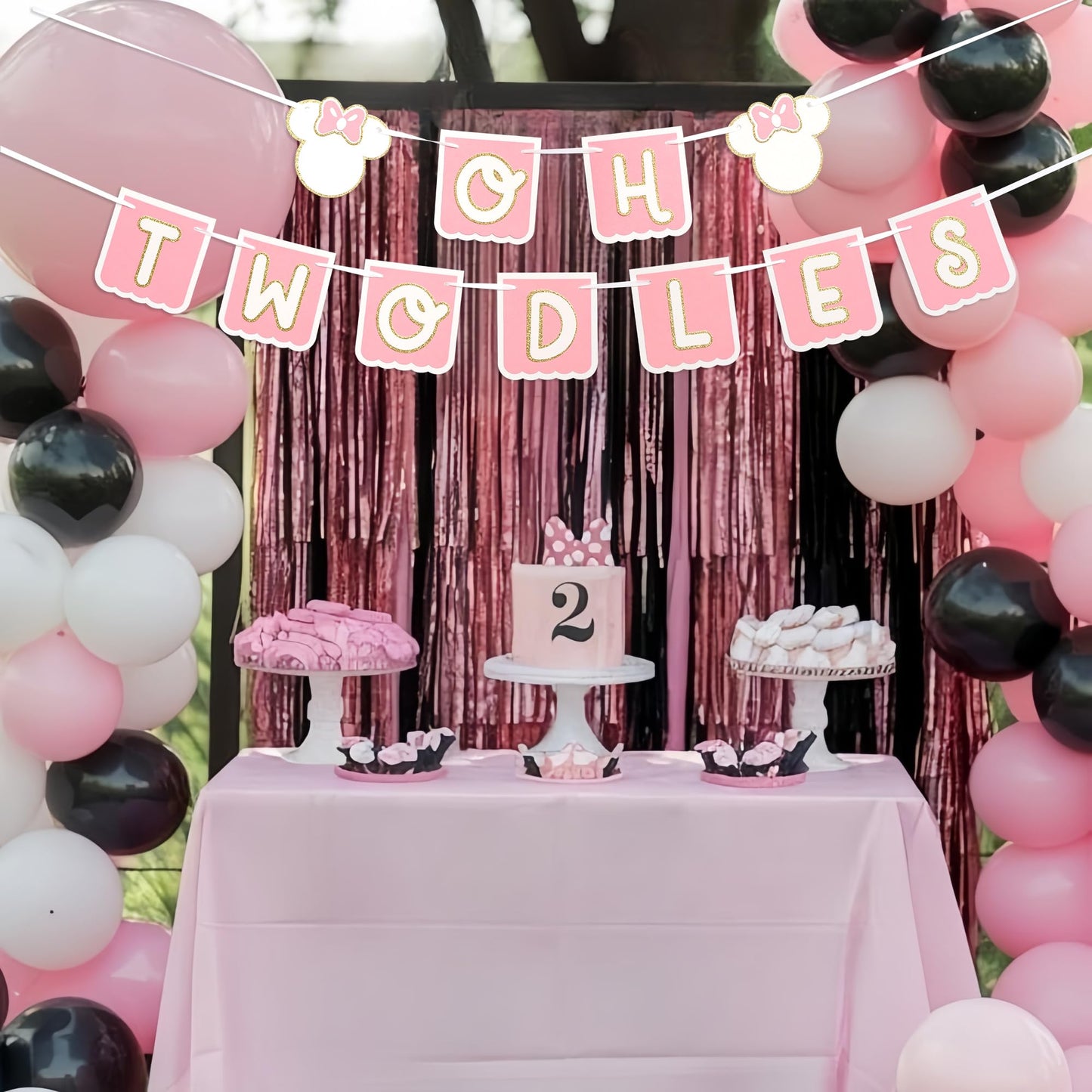QIANGDAGSI Oh Twodles Birthday Banner