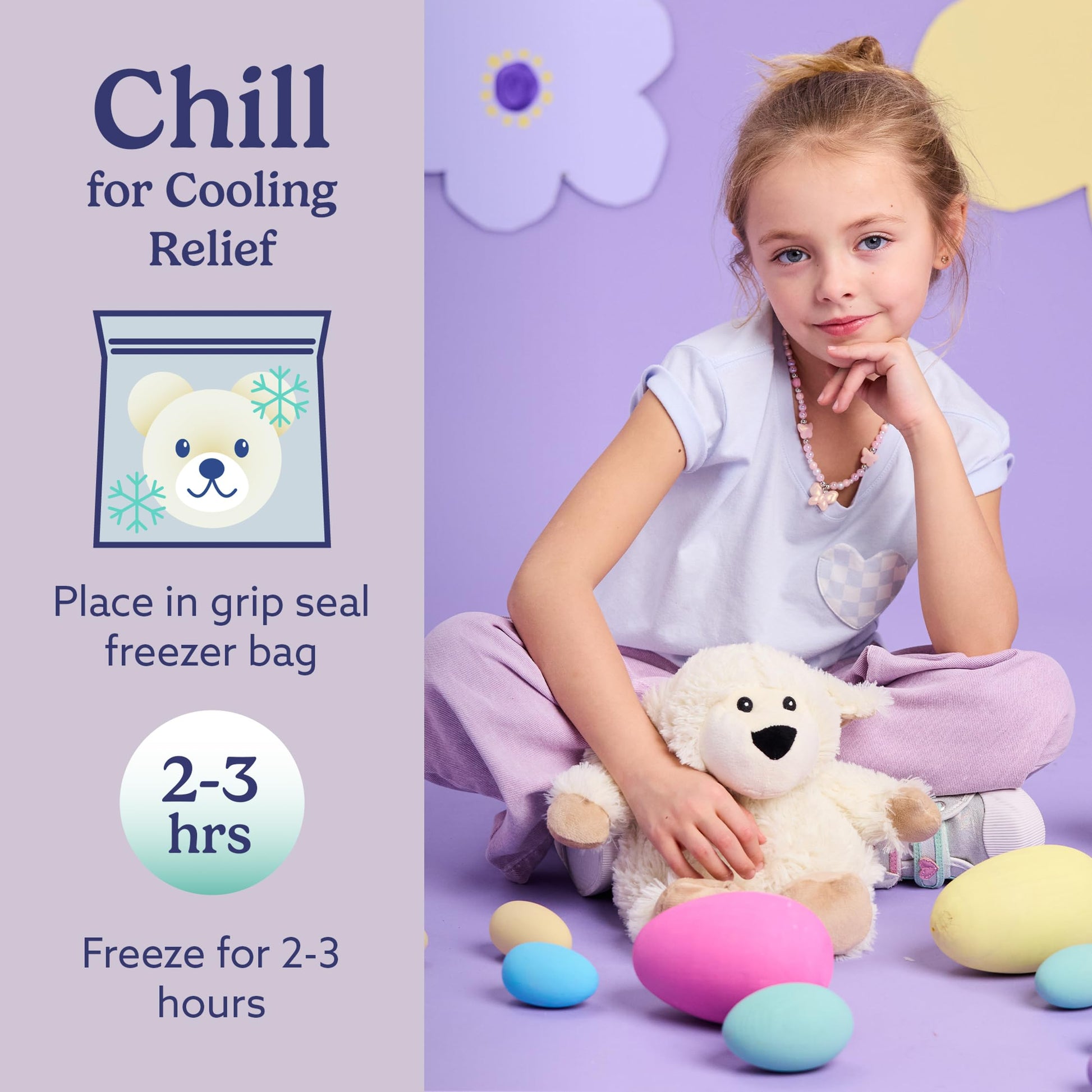warmies Microwavable & Weighted Stuffed Animals, Laying Sheep - Heated Stuffed Animal Plushie for Warmth & Comfort - Cute Soft Plush Toys for Adults
