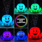 Octopus Bath Toys for Toddlers| Rechargeable Automatic Sprinkler Water Toys with LED Lights & 4 Toss Rings,150 Mins Battery Life,Baby Toys for 6-12
