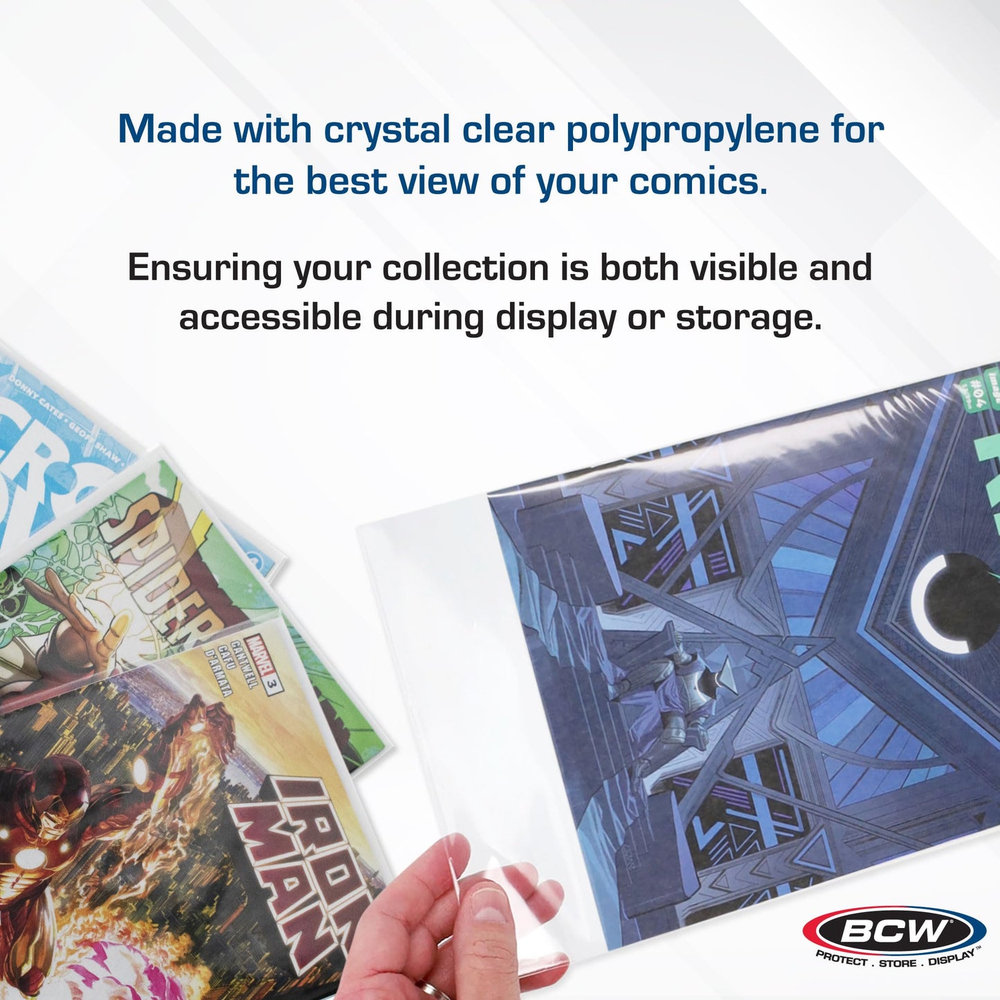 BCW Resealable Thick Silver Age Comic Bags - 200 ct | Archival Quality, Acid-Free Protection for Silver Age Comic Books | 7 1/4 x 10 1/2 inches Comic
