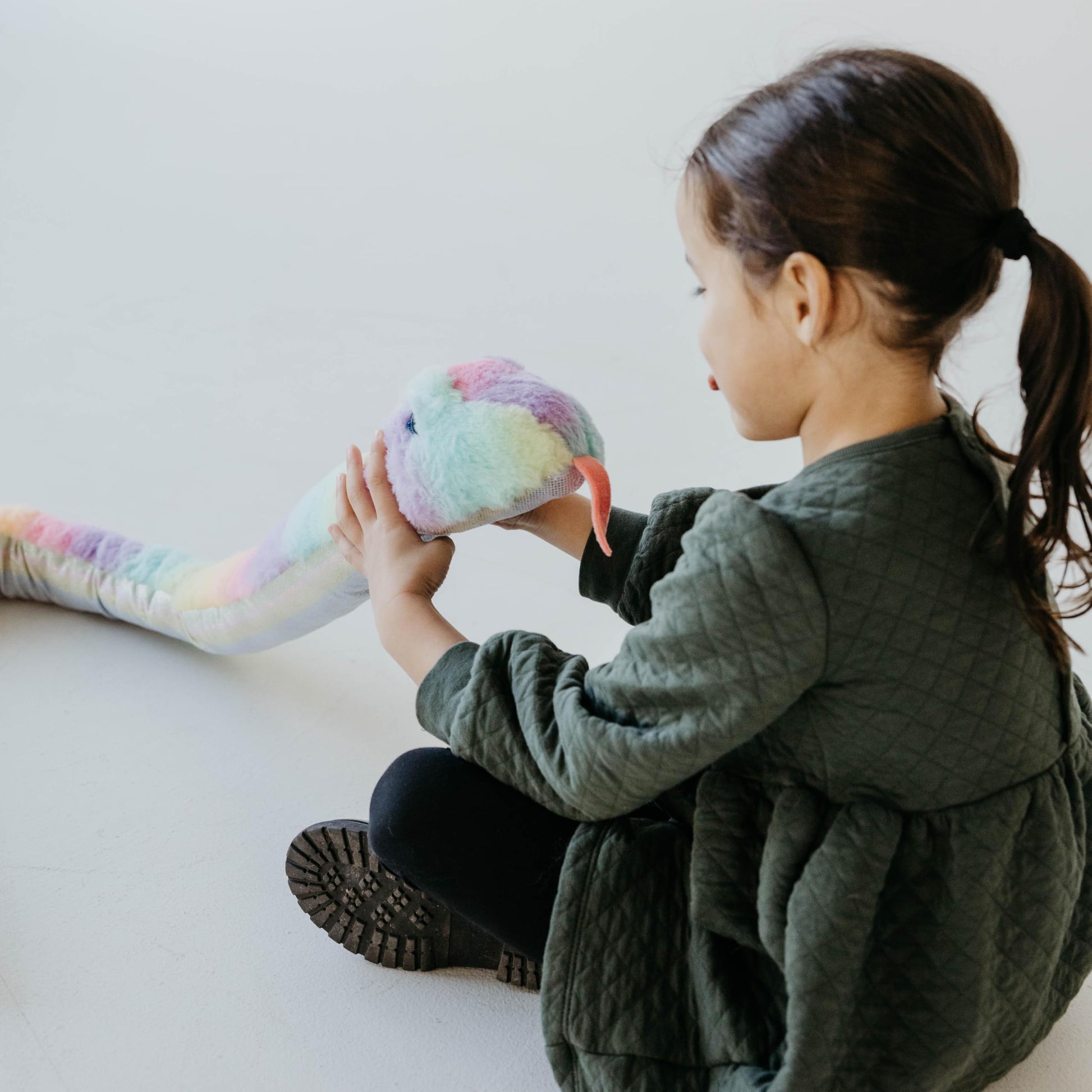 The Petting Zoo Snake Stuffed Animal Plushie, Ombrez Zoo Animals, Rainbow Snake Plush Toy 54 inches