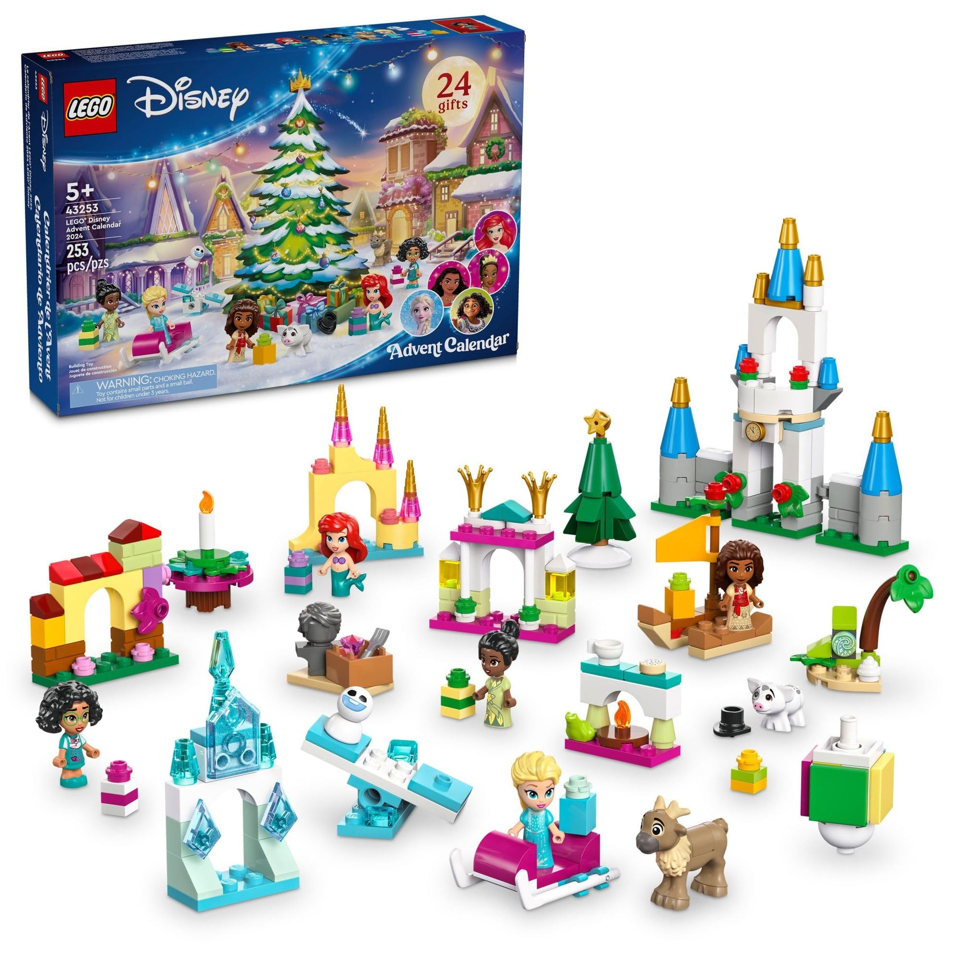 LEGO Disney Advent Calendar 2024 for Kids - Christmas Advent Calendar W/Mini Builds & 8 Minifigures, Ages 5+ - Disney Toys Gift Idea for Girls & Boys
