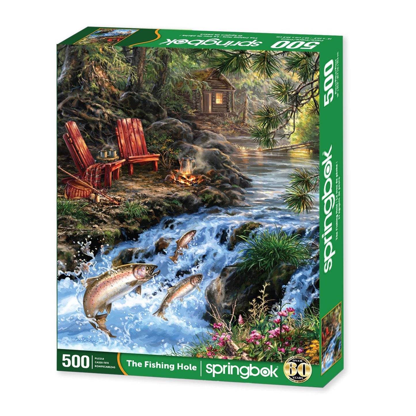 Springbok The Fishing Hole 500 Piece Lake Jigsaw Puzzle for Adults