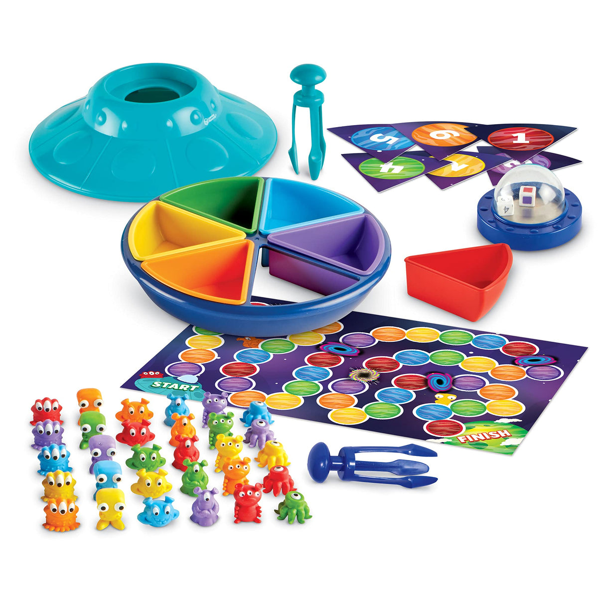 Learning Resources Oodles of Aliens Sorting Saucer - Board Stacking Games, Fine and Gross Motor Skills, Montessori Sensory Toys, Counting