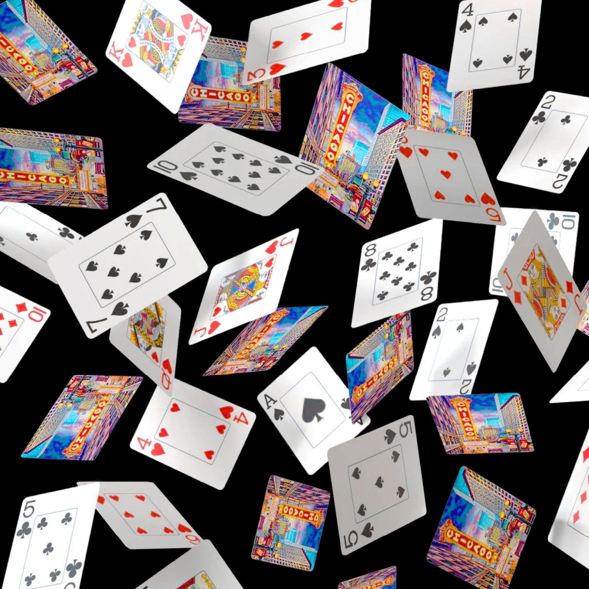 Boardwalk Puzzles Chicago, Featherlight Unique Playing Cards, Fun Themed Deck for Home and Travel