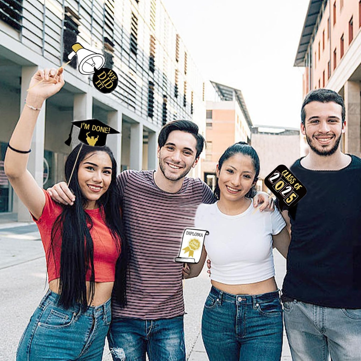 25Pcs Graduation Photo Booth Props Grad Party Favors Supplies