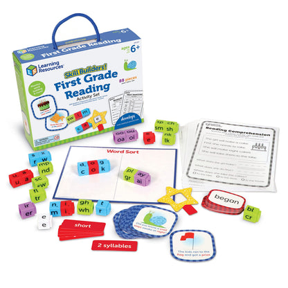 Learning Resources Skill Builders! 1st Grade Reading - 88 Pieces, Ages 6+ First Grade Learning Materials, Homeschool and Classroom Supplies, Reading