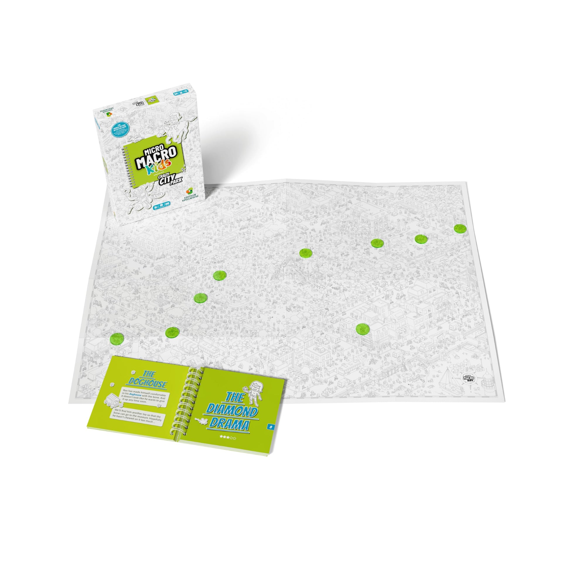 Hachette Boardgames MicroMacro Kids: Crazy City Park | Detective Family Game for Kids | Cooperative Board Game with 22 Search and Find Puzzle Cases |
