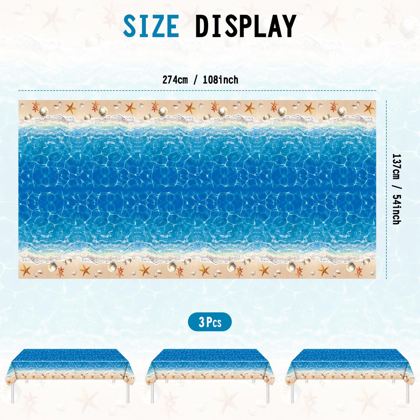3-Piece 54 x 108 Inch Patriotic Wildflower Plastic Tablecloth - Red Blue Floral Disposable Rectangle Table Covers for 4th of July Party, Independence