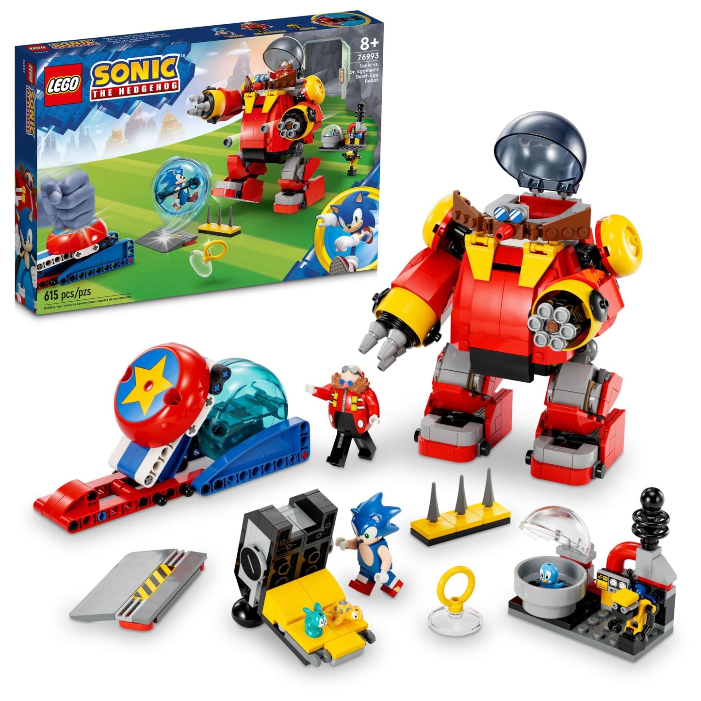 LEGO Sonic The Hedgehog Sonic vs. Dr. Eggman’s Death Egg Robot Building Toy for Sonic Fans and 8 Year Old Gamers, Includes Speed Sphere and Launcher