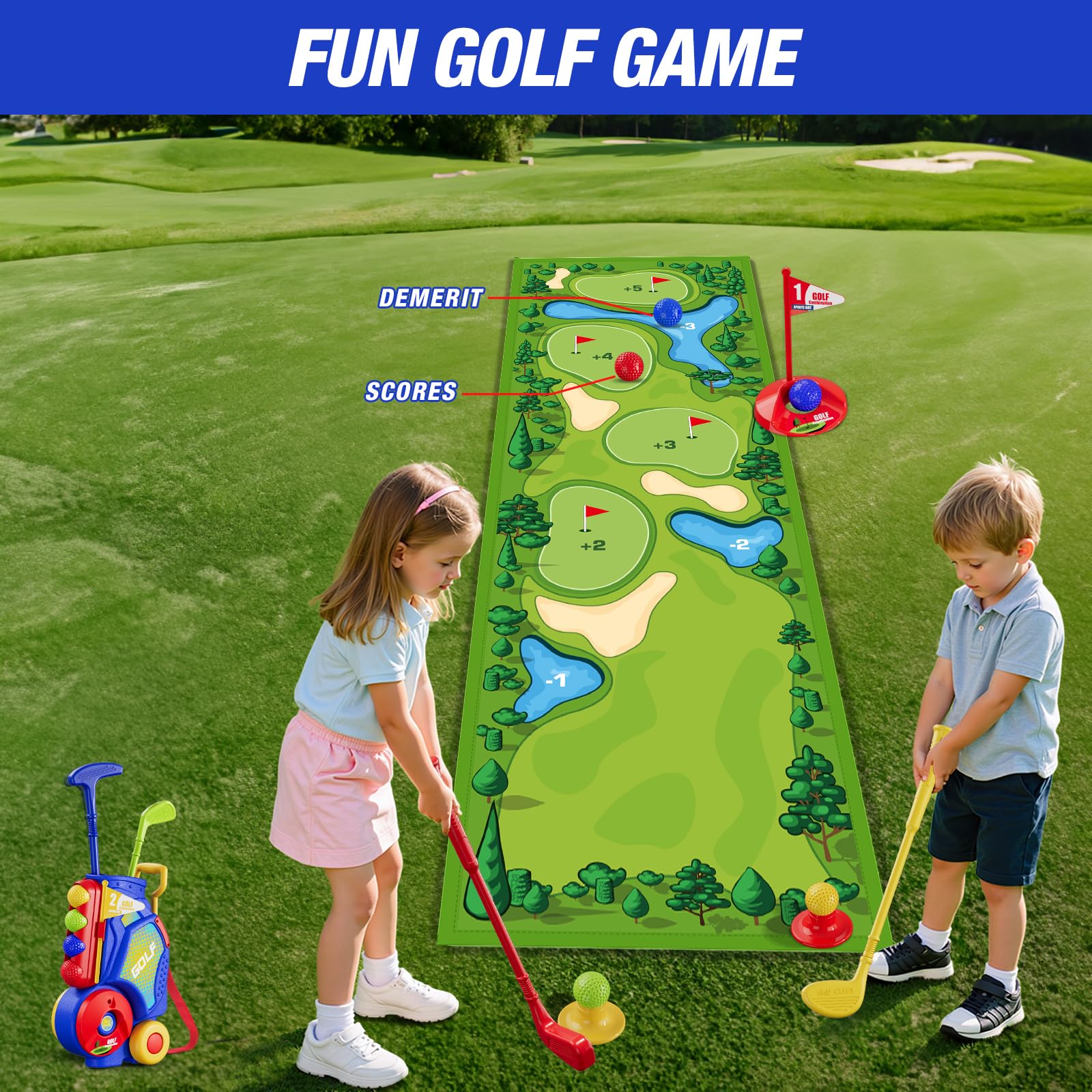 HYES Kid Golf Set, Kids Golf Club Age 3-5, Blue